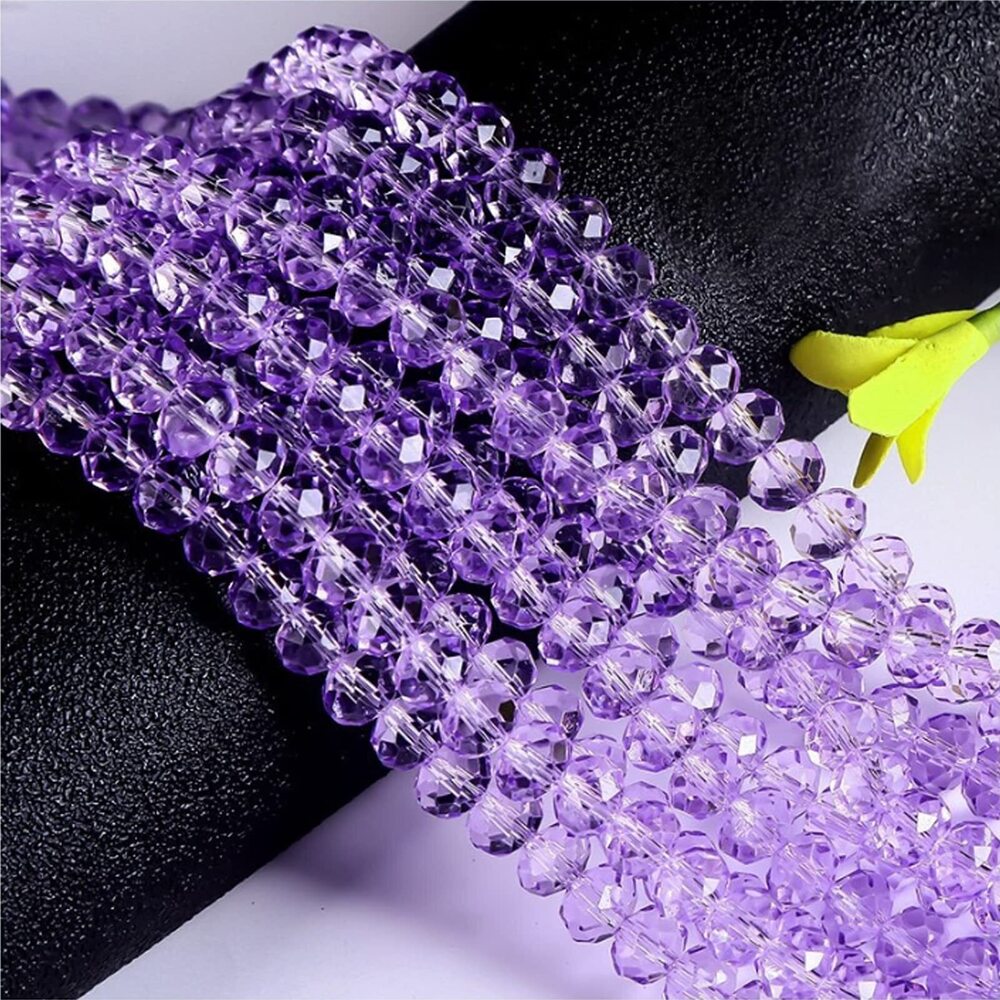 2397 265Pcs Briolette Glass Crystal Beads for Jewelry Making, 10MM Rondelle